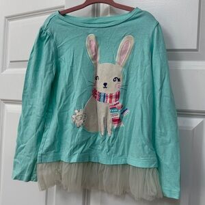 Gymboree Girl tulle Easter Rabbit long sleeve shirt